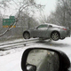 Illustration for article titled Nissan 350Z Teeters On Guard Rail After Snowy Crash